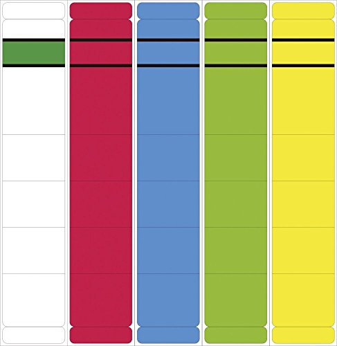 Neutral Ordner Rückenschilder - kurze, breite Schilder, 192 x 60 mm, weiß, 10 Stück Selbstklebende Ordnerrückenschilder. Beutel mit 10 Stück.