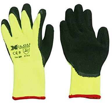 Xclou Universalhandschuhe, atmungsaktive Gartenhandschuhe in Größe 10 (XL), gummibeschichtetes Gartenzubehör für Gartenarbeit, Gartenbedarf für Sicherheit, ca. 26 x 10 x 1 cm, gelb