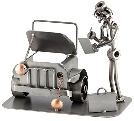 Steelman24 Schraubenmännchen Kfz-Sachverständiger | Made in Germany,Handarbeit,Geschenkidee,Stahlfigur,Metallfigur,Metallmännchen