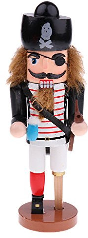 Nussknacker Piraten Holzstatue 25cm