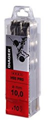 DIAGER - Forets HSS meulé taillé - Tube de 10 forets - Perçages aciers alliés et non-alliés - Usage polyvalent - diamètre 1,8 mm