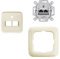EBROM's BJ Sets Busch-Jaeger Komplettset / 2er Netzwerkdose - 2-fach UAE Anschlussdose Cat.6A UAE + 1 Fach Rahmen + Abdeckung - DURO 2000 cremeweiß