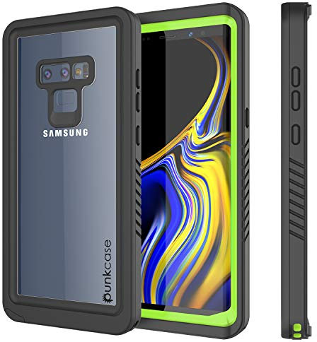 PunkCase - Carcasa impermeable para Samsung Galaxy Note 9 (serie extrema), diseño con certificado IP68, a prueba de golpes, protector de pantalla integrado para Samsung Galaxy Note 9, color verde