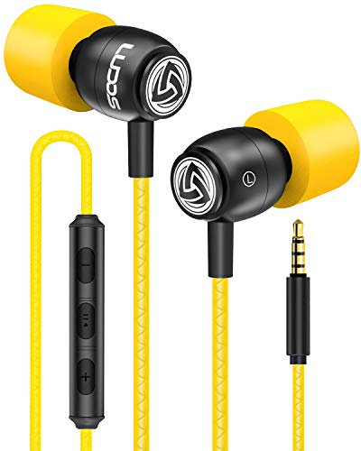 LUDOS Clamor Kopfhörer In Ear - Wired Ohrhörer mit Kabel und Mikrofon, 5 Jahre Garantie, Bass, Premium-Audioqualität, Neuartiger Memory Foam, Verstärktes Kabel, Headphones mit Lautstärkeregler