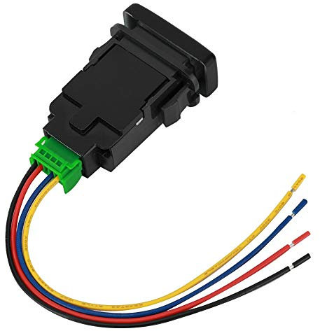 Interrupteur à Poussoir pour Voiture, Interrupteur à Bouton-Poussoir 12 V 4 pôles pour avec Voyant Lumineux à l'arrière-Plan à Del