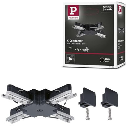 Paulmann 97657 URail X-connector 104x104mm max. 1.000W black matt rail system