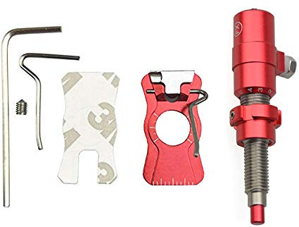 SHARROW Bogenschießen Magnetischer Pfeilauflagen und Cushion Plunger Aluminium Button Plunger Einstellbar RH/LH für Recurvebogen Bogensport Zubehör (Rot)