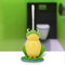 JIUJ Kompakte Toilettenbürste mit Halter Cartoon Frosch Harz Schrubber Set Blau