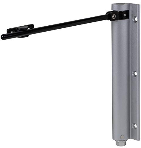 Gedotec Türschließer Innentür Stangen-Türschließer mit Feder | Edelstahl Türfeder verstellbar | Türgewicht bis 40 kg | 1 Stück - Metall Automatik Feder-Schließer silber inkl. Befestigungsmaterial