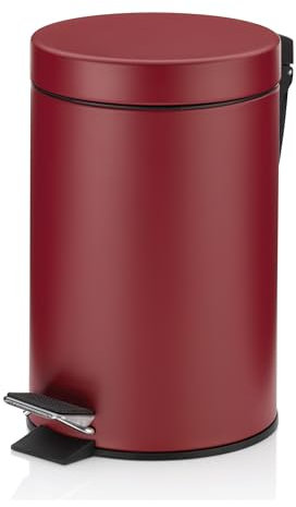 kela Kosmetikeimer Monaco, 3 L, Ø 17 cm, Metall, himbeerrot, herausnehmbarer Inneneimer mit Tragehenkel, 24297