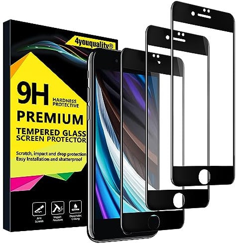 4youquality [3-Pack[Full Coverage] iPhone SE 3/2 (2022/2020 Edition) Screen Protector, Tempered Glass Film [LifetimeSupport][Full Coverage] Screen Protector for iPhone SE 2020 & iPhone SE 2022