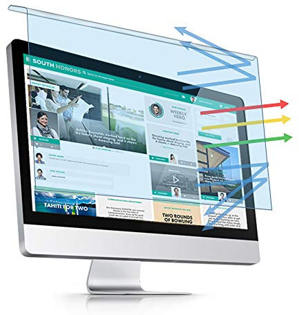 PaceBid Hängend Anti-Blaulichtfilter für 23-24 Zoll Monitore, Anti Eye Strain, Blockiert Übermäßig Schädliches Blaues Licht & UV Film für Diagonale 23, 23.6, 23.8,24 Zoll Desktop, Abnehmbar Filter