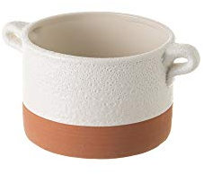 Lolahome Pot de fleurs avec poignées en céramique terre cuite rustique 18 x 13 x 9 cm