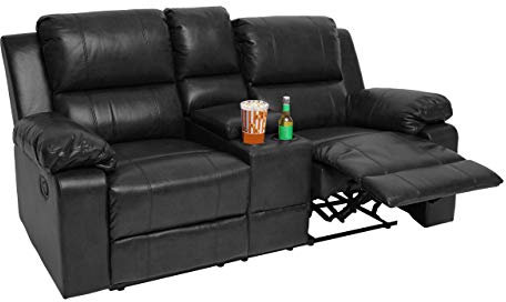 Mendler 2er Kinosessel HWC-H29, Relaxsessel Fernsehsessel Zweisitzer, Getränkehalter Soft Touch Kunstleder MVG - schwarz