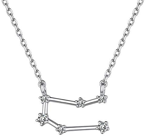 ChicSilver 925 Silber Zwillinge Anhänger Sternzeichen Halskette mit Zirkonia für Geburtstag Jahrestag