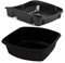 Plastic Small Washing up Bowl and Small Dish Drainer Rack Kitchen Plate Holder Set of 2 (Black)