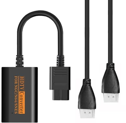 SOONHUA N64 zu HDMI-Konverter mit 1,5 m HDMI-Kabel, HDTV-Adapter-Konverter für N64/SNES/NGC 1080P Gamepad Video Audio Konverter, Plug and Play, unterstützt PAL NTSC