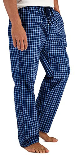 Hanes Gewebte Pyjamahose für Herren, Marineblau (Navy Plaid), XXL