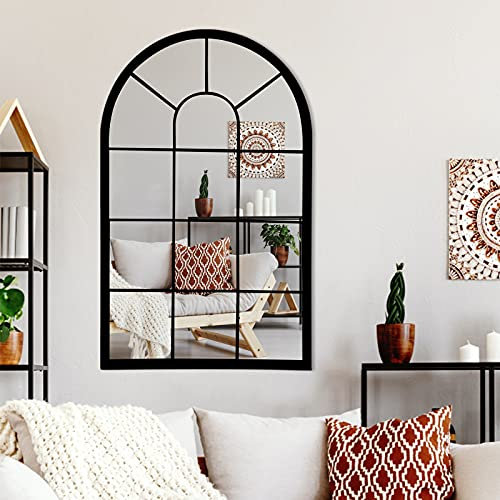HQiJun Wandspiegel, Fenster, dekorative Spiegel, gewölbt, Bauernhaus für Wohnzimmer, Schlafzimmer, Eingangsbereich, Badezimmer, Waschtisch (50 x 80 x 2,3 cm)