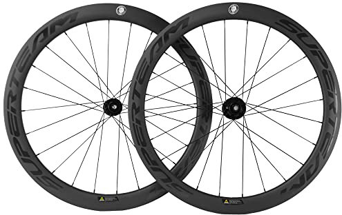 SUPERTEAM Carbon Disc Wheelset 50C-25 700c Clincher Center Lock Thru Achse (transparent, 6 Bolzen)