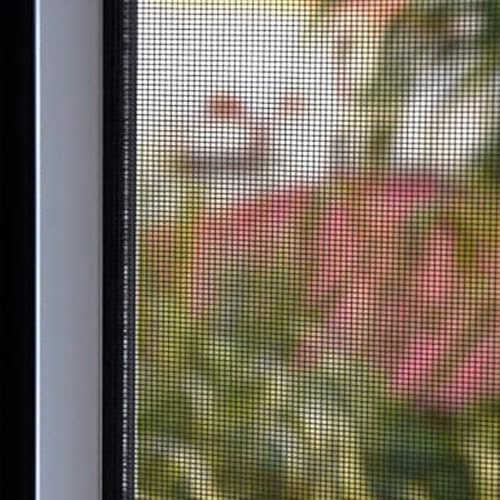 Suinga - Moustiquaire en gaze noir 0,8 x 30 m pour porte et fenêtre, Tissu en fibre de verre 120 gr/m2, Protection anti-insectes