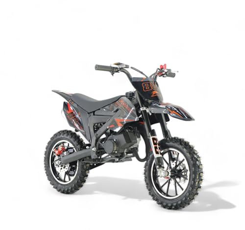 KXD 708A 49cc 2Takt Kinder Dirt Cross Pocket Midi Enduro Dirtbike Enduro Motocrossbike Motocross Motorrad Cross 60cm Sitzhöhe 10 Zoll Vorderrad Motor Pocketbike (orange, KXD 706A 49ccm 2T)