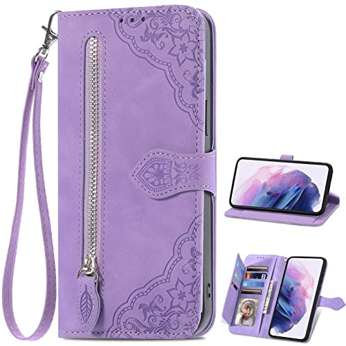 Baifu Handyhülle für LG Velvet 5G Hülle Reißverschluss Tasche, PU Leder Hülle Brieftasche Handytasche Cover Kompatibel für LG Velvet 5G
