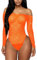 RSLOVE Corpo Da Donna Body A Rete Guardare Attraverso Teddy Sexy In Pizzo Taglia unica Arancia