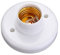 E27 Round Plastic Screw Light Bulb Lamp Socket Holder White