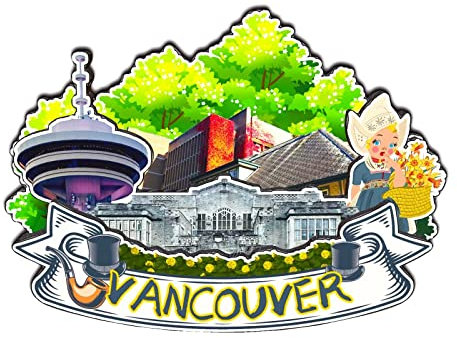 Kühlschrankmagnet, Motiv: Vancouver Kanada, 3D-Klassischer Holz-Kühlschrankmagnet, Wahrzeichen, handgefertigt, Handwerk, Reise, Souvenir, Geschenk, Sammlung, Dekoration, 2120