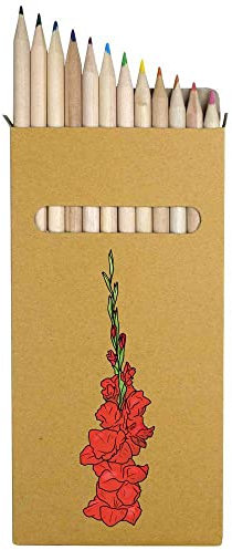 Azeeda 12 x 'Gladiole' Lange 178mm farbige Bleistifte/Bleistift Set (PE00051009)