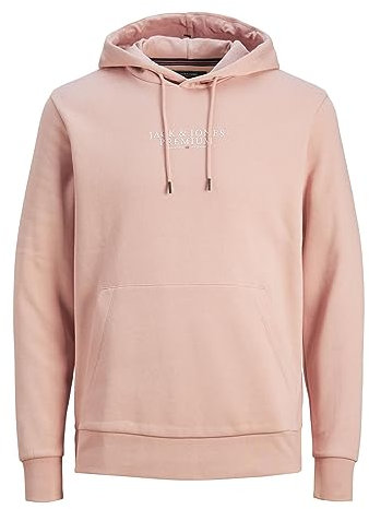 JACK & JONES Male Hoodie Kangaroo Pocket, Misty Rose, XXL