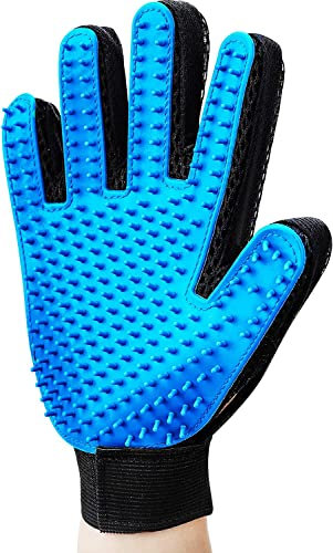 BANSHAN Pet Gloves, Beauty Tools [New 259 Needles] Furniture Pet Hair Removal Gloves - Cat and Dog Long and Short Hair Soft Massage Hair Removal Brush - Soft Beauty Gloves (1 Right Hand, Blue)