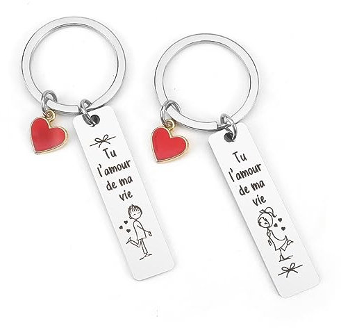 Cadeau Couple,Cadeau Saint Valentin Homme,Idee Cadeau Couple,Cadeau Amoureux Pour Homme,Cadeau Saint Valentin Femme,Cadeau Homme Anniversaire,Porte Clé Couple,Cadeau Couple Personnalisé