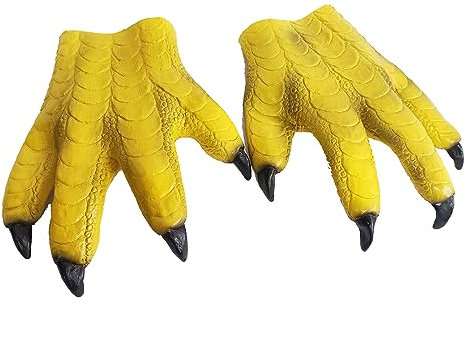 Holiberty Lustige Wolf Pfote Handschuhe Gruselige Monster Skelett Halloween Kostüm Handschuh Party Cosplay Requisiten Gruselig Dämon Teufel Hexe Hand Handschuhe, Gelb, Vogelkrallen, Einheitsgröße