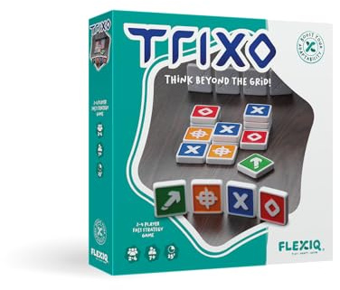 FlexiQ Trixo, Familien-Fliesenspiel, ab 7 Jahren, für 2–4 Spieler, über 15 Minuten Spieldauer