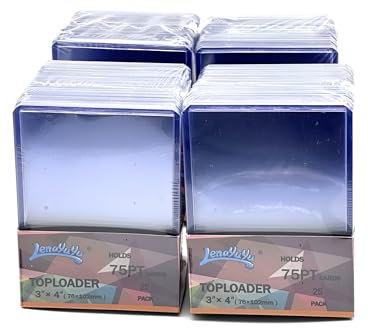100 Stück Lenayuyu 7,6 x 10,2 cm klare normale Toplader 75PT für Karten mit Kartenhüllen, Standardgröße 100 ct Baseball-Kartenhüllen, Sammelkartenhüllen, Baseballkartenschutz, Toploader Kartenschutz,