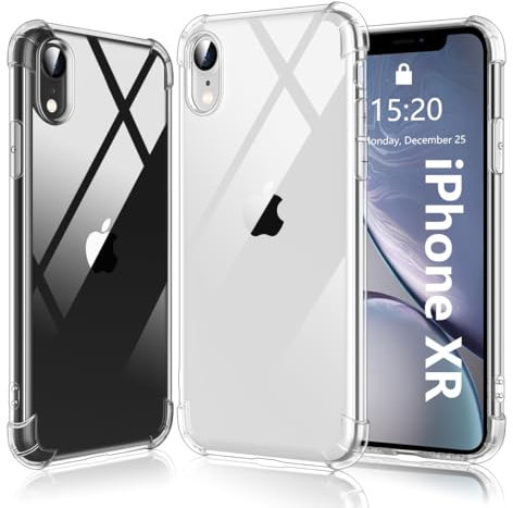 Ruayia Coque pour iPhone XR Transparente, Housse en Silicone TPU Souple, Bumper avec Coins Renforcés, Antichoc, Anti-Jaunissement et Anti-Rayures Coque iPhone XR-6.1-Transparente