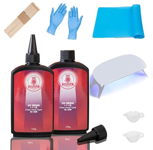 UV-Harz Crystal Hart Typ 250g kit UV Härten Ultraviolett-Härtung Transparent Sonnenlicht aktiviert Harz für DIY Schmuck Herstellung