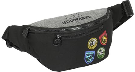 Harry Potter House of Champions Gürteltasche mit Außentasche, ideal für Jugendliche und Kinder unterschiedlichen Alters, bequem und vielseitig, Qualität und Widerstandsfähigkeit, 23 x 9 x 12 cm, Grau