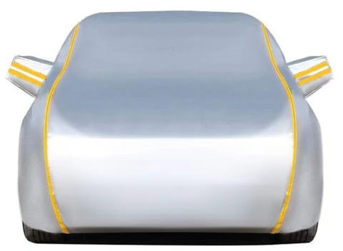 Autoabdeckung für Smart Fortwo 450/451/453 | Autoabdeckung, wasserdicht, staubdicht, UV-beständig, mit reflektierenden Streifen, anpassbare Autoplane, mit Reißverschluss und winddichten Seilen (Color