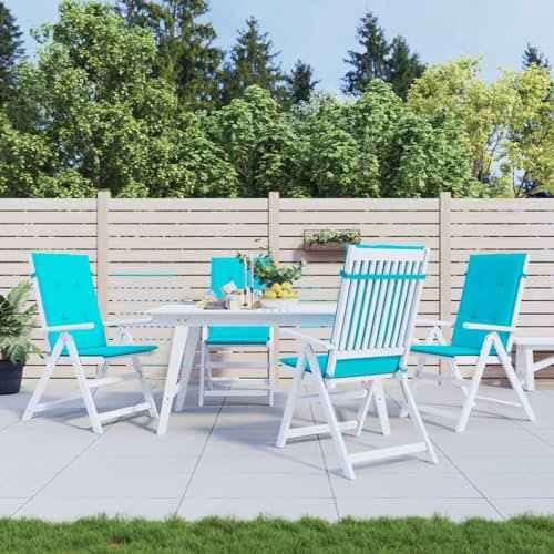 CIADAZ Hochlehner-Auflagen 4 STK. Türkis Stoff Liegenauflage, Auflage Gartenliege, Sitzkissen Gartenmöbel, Bankauflage, Stuhlauflage Für Hochlehner, Sitzauflagen - 361272
