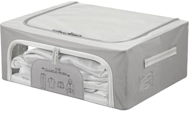 Scatola armadio 50x40x20 cm doppia cerniera e scritta grigio