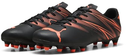PUMA Men's ATTACANTO FG/AG Soccer Shoe, Black-Glowing RED, 11 UK