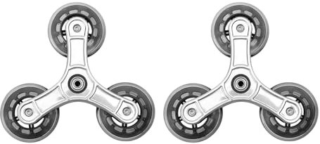 Sharplace 2x Folding Shopping Cart Wheels,Triangle Caster Wheels,Stair Climber Replacement Stair Climbing Wheels for Trolley Hand Truck
