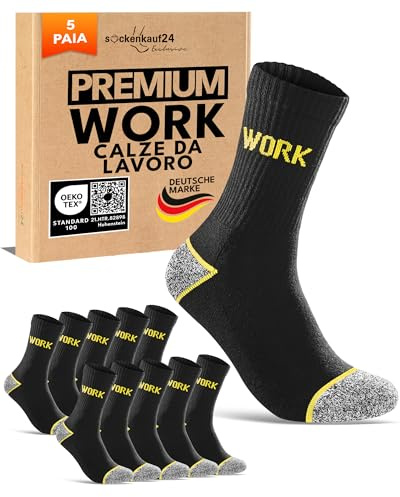Calze da Lavoro Uomo Rinforzate WORK Socks 70104T (39-42)