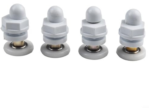 HEBEOT Lot de 4 roulettes de porte de douche pour une utilisation sur des portes en verre de 4 à 8 mm, pour la plupart des cabines de douche, cabines de douche (25 mm)