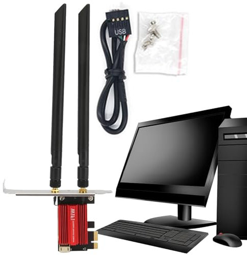 LearnLyrics Scheda senza fili, scheda di rete senza fili,Adattatore WiFi per scheda WiFi ad alta velocità - Adattatore WiFi per scheda di rete, scheda di rete interna wireless multifunzionale, ad alta