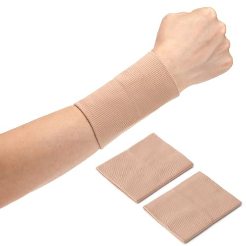 FKDG 1 paire de manchons de compression pour poignet pour avant-bras tatouages Beige (L)