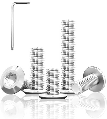 Viti a testa piatta M5 x 30 Torx, in acciaio inox, viti a testa bombata M5 A2 V2A, viti a testa svasata M5, filettatura completa M5, con chiave Torx, 20 pezzi